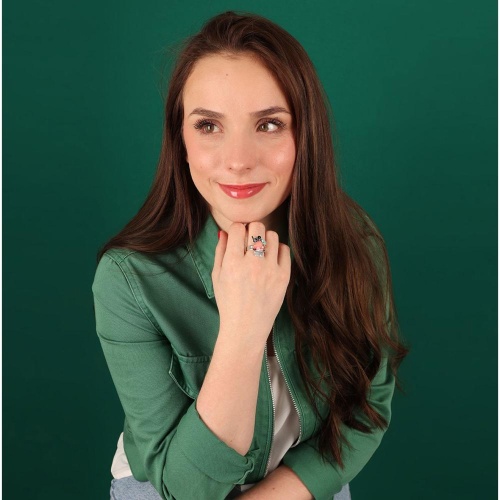 Кольцо TARATATA, Chapardeuse, разъемное, со смолой, бусинами и нитью, TT-H24-07414-105 розовый фото 3