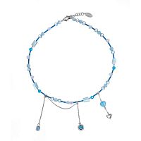 Колье Lanzerotti, Marino, аквамарин, агат, бирюза, перламутр, LZ-25.06-174 голубой