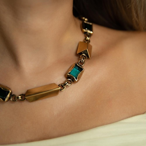 Колье Thot Gioielli, с рейнстоунами, TG25.1-CLV93 золотистый фото 2