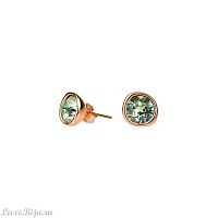 Пусеты Fiore Luna Chrysolite A1909.16 G/RG