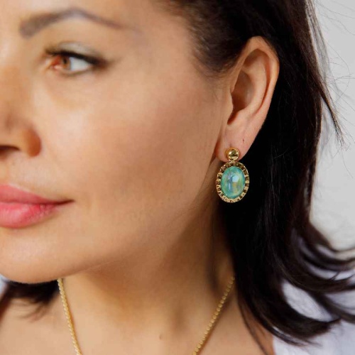 Серьги Qudo TIVOLA UNICA big (S/P) Silky sage delite 2,65cm, 332189 фото 2