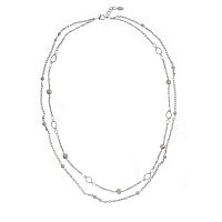 Колье Lanzerotti, Rococo, двойное, с жемчугом и кристаллами, LZ-26.07-254 белый