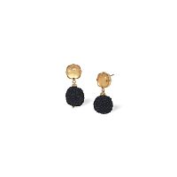 Серьги Nature Bijoux, Kinshasa, ракушка Capiz, смола, семена рудракши, NB26.2-12-90853 черный