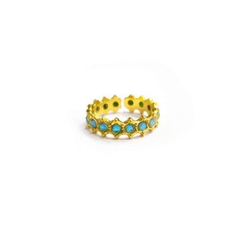 Кольцо Catherine Bijoux, Crystal's dance, разъемное, с кристаллами, CB25.1-5265DG бирюзовый