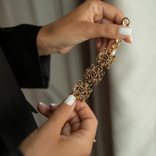 Браслет Celeste G, с кристаллами Swarovski и фианитами, CS25.1-1904 красный фото 2