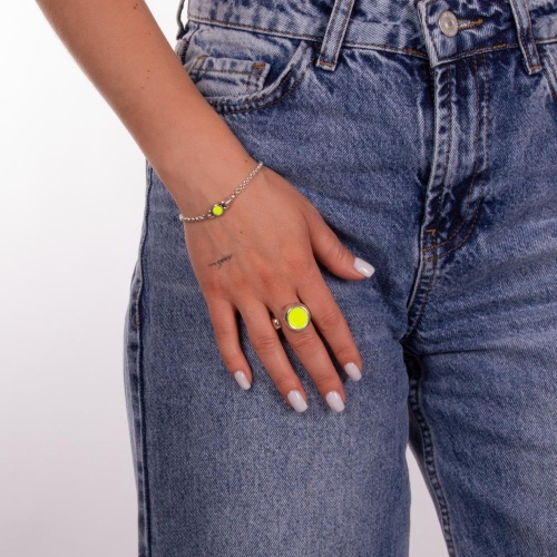 Браслет Tra-la-ra, Fluor, со вставкой из смолы, TLR23-235P003 желтый фото 2