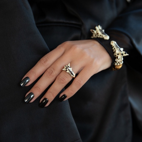 Кольцо Polina Firenze, незамкнутое, жираф с эмалью, PF26.1-AN2510 бежевый, 17 фото 2