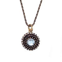 Колье Alcozer&J, с топазом и кристаллами Swarovski, AL2512-C48CJ25 голубой