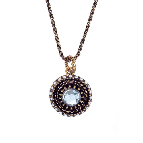 Колье Alcozer&J, с топазом и кристаллами Swarovski, AL2512-C48CJ25 голубой