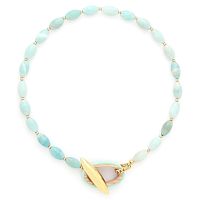 Колье Nature Bijoux, Mississippi, с амазонитом, вставкой из дерева и эмаль, NB25.1-15-43372 бирюзовый