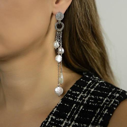 Серьги Lanzerotti, Pianoforte, с жемчугом барокко, LZ-25.12-393 белый фото 2