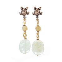 Серьги Alcozer&J, черепаха с аквамарином и кварцем, AL-O58AR24-R золотистый