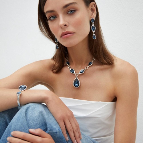 Колье VIDDA, Drop, с кристаллами Swarovski, VD23.2-01754 синий фото 10