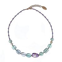Колье Lanzerotti, Ispirazione, флюорит, аметрин, аметист, бисер, LZ-24.10-377 сиреневый