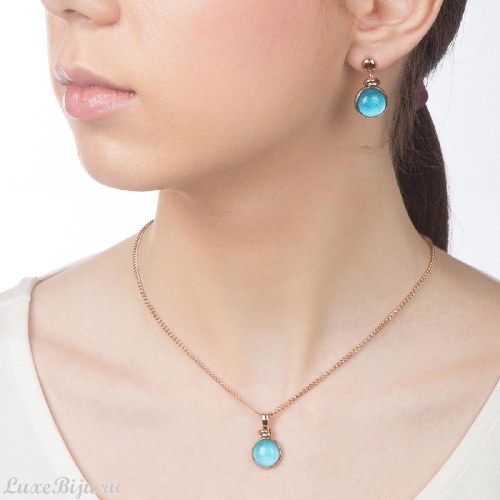 Колье Qudo Caneva Big aqua 216526 BL/RG фото 2