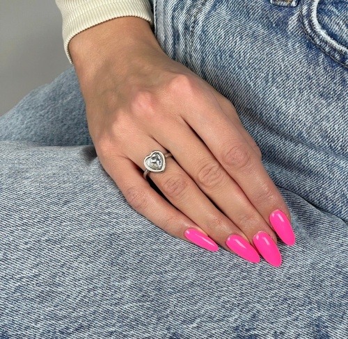 Кольцо Moon Paris, Ringo Queen, в форме сердца, с кристаллом, MRQ-23.12-071 хрустальный, 16,5 фото 2