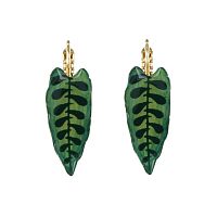 Серьги TARATATA, Pirogue, с цветной смолой и росписью, TT-H26-08770-307 зеленый
