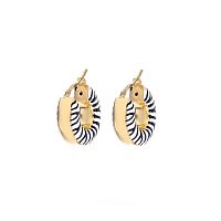 Серьги Francesca Bianchi, кольца, с эмалью, FB25.2-80S золотистый