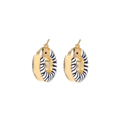 Серьги Francesca Bianchi, кольца, с эмалью, FB25.2-80S золотистый