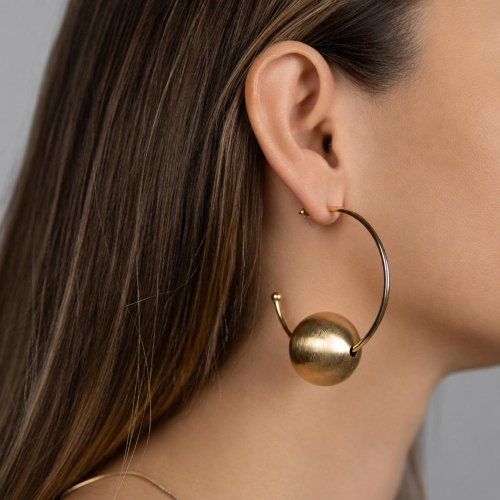 Серьги Dansk Copenhagen, Tabitha, полукольца с металлической бусиной, DNSK26.1-3C2601017 золотистый фото 2