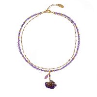 Колье Lanzerotti, Erbario, двойное, с аметистом и соцветием, LZ-26.02-063 фиолетовый