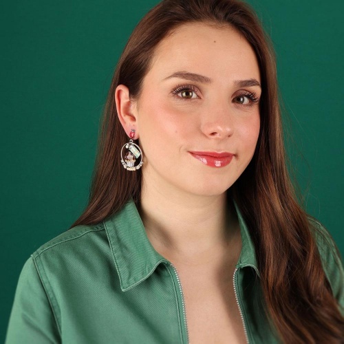 Серьги TARATATA, Chapardeuse, асимметричные,с цветной смолой, бусинами, TT-H24-07995-10M серебристый фото 3