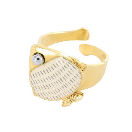 Кольцо TARATATA, Sushi, разъемное, со смолой и бусинами, TT-T25-06409-201 белый фото 5