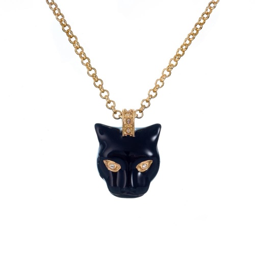 Колье Polina Firenze, пантера с эмалью и кристаллами, PF26.1-PE2108 черный фото 2