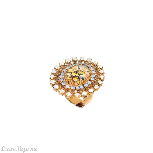 Кольцо Celeste G, винтажное, с кристаллами и фианитами, CS26.1-2099-1 золотистый