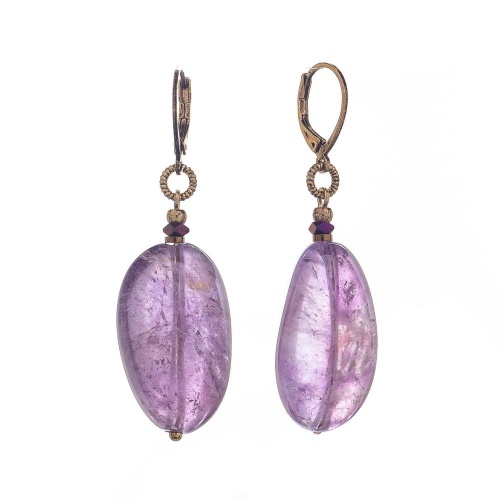 Серьги Lanzerotti, Ispirazione, аметист, гематит, LZ-24.10-462 сиреневый