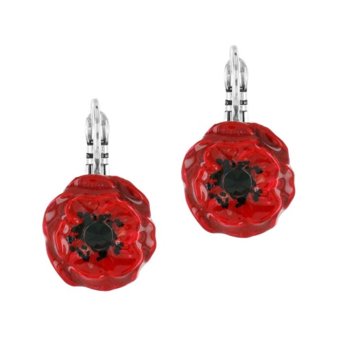 Серьги TARATATA, Joli coquelicot, с цветной смолой и кристаллом, TT-T25-10738-103 красный