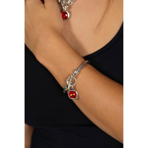 Браслет Ciclon, Solitario, с кристаллом Swarovski, CN-EMO112 красный, 19 фото 2