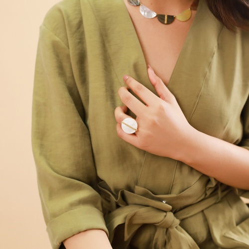 Кольцо Nature Bijoux, Barcares, разъемное, с перламутром, NB23.1-19-24835 золотистый фото 3
