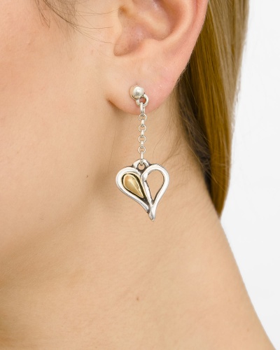 Серьги Tra-la-ra, Pasion, с сердцем, TLR24-241P102 золотистый фото 2