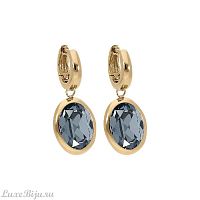 Серьги Qudo Creole TIVOLA small G silver night, 310627 BW/G