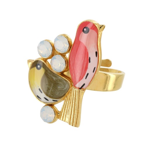 Кольцо TARATATA, Pia-pia, разъемное, с цветной смолой и стразами, TT-T24-05412-20M золотистый фото 5