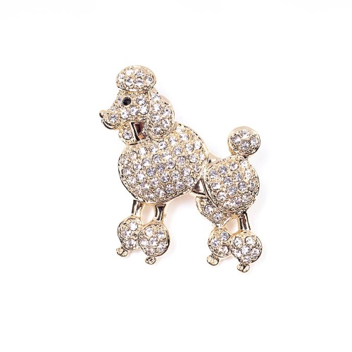 Брошь Moon Paris, Nord, пудель, с кристаллами, MoS-22.03-033 золотистый