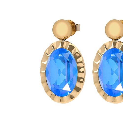 Серьги Qudo TIVOLA UNICA big (G/P) Royal blue delite 2,65cm, 332184 фото 7