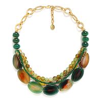Колье Nature Bijoux, Agate verde, с агатом, жадом и авантюрином, NB23.2-15-42940 зеленый