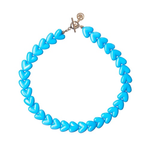 Колье Moon Paris, Valentine, с акриловыми сердцами, MVL-22.12-001 голубой