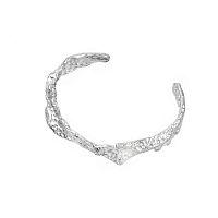 Браслет Dansk Copenhagen, Courage Waterproof, кафф с эффектом мятого металла, DNSK26.1-7W2501004 серебристый