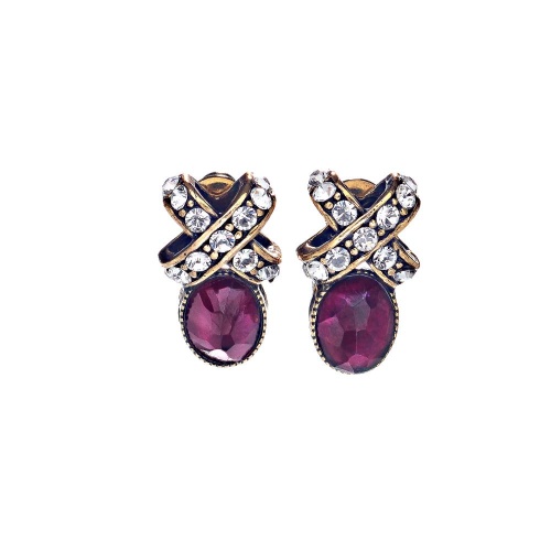 Серьги Alcozer&J, гранат, кристаллы Swarovski, AL2406-OP3566C