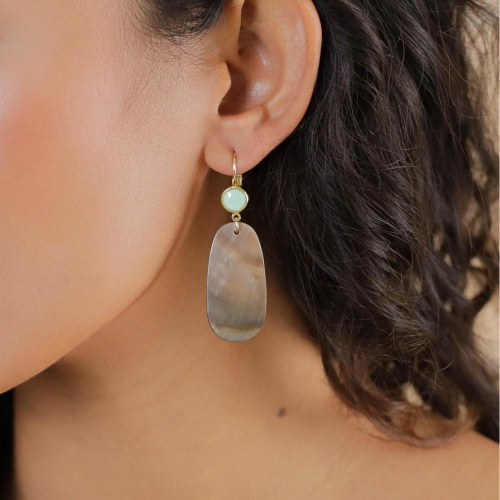 Серьги Nature Bijoux, Fluorite, с перламутром и флюоритом, NB26.1-12-90587 серый фото 3