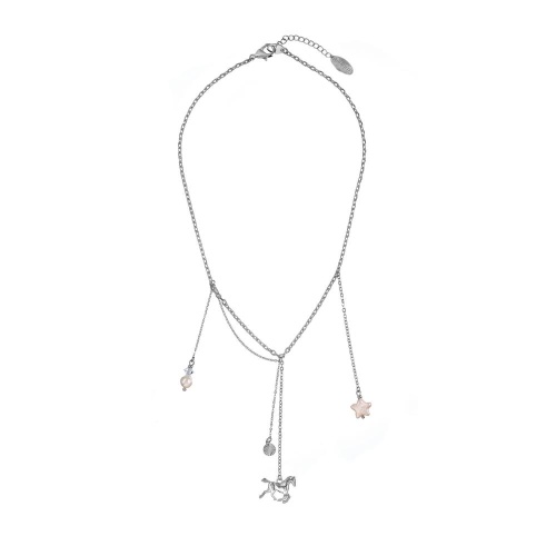 Колье Lanzerotti, Pianoforte, жемчуг, кристаллы, подвеска-лошадь, LZ-25.12-402 серебристый фото 2