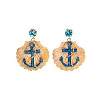 Серьги Celeste G, с ракушкой и кристаллом Swarovski, CS26.1-652 синий