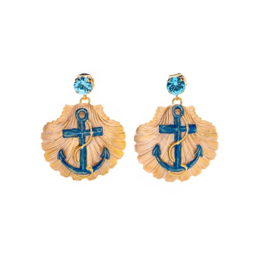 Серьги Celeste G, с ракушкой и кристаллом Swarovski, CS26.1-652 синий