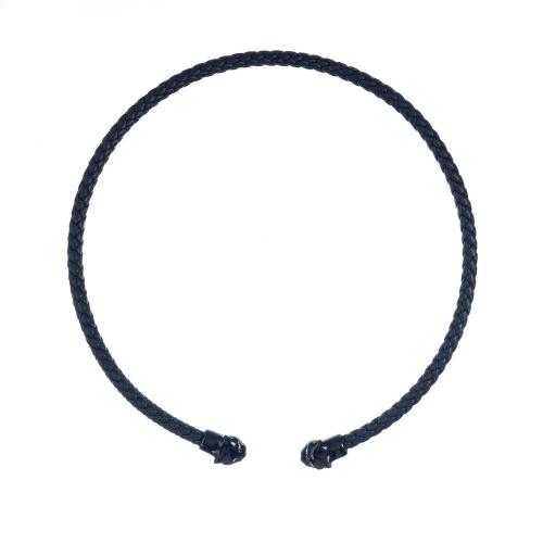 Колье Polina Firenze, гривна, пантера, кристаллы, эмаль, кожа, PF26.1-CL4344 черный