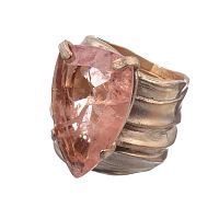 Кольцо Estrosia, с кристаллом, ES-ANM51 персиковый, 17,5