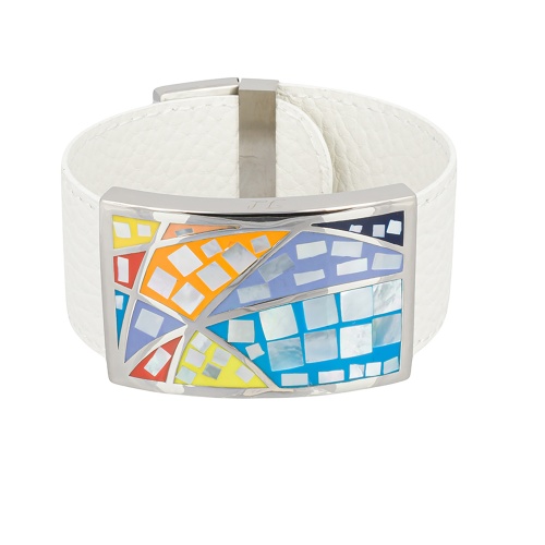 Браслет Fiore Luna на кожаном белом ремешке, CB01156-6 M/S фото 3