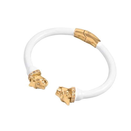 Браслет Polina Firenze, кафф, пантера с кристаллами и эмалью, PF26.1-BR2985 белый